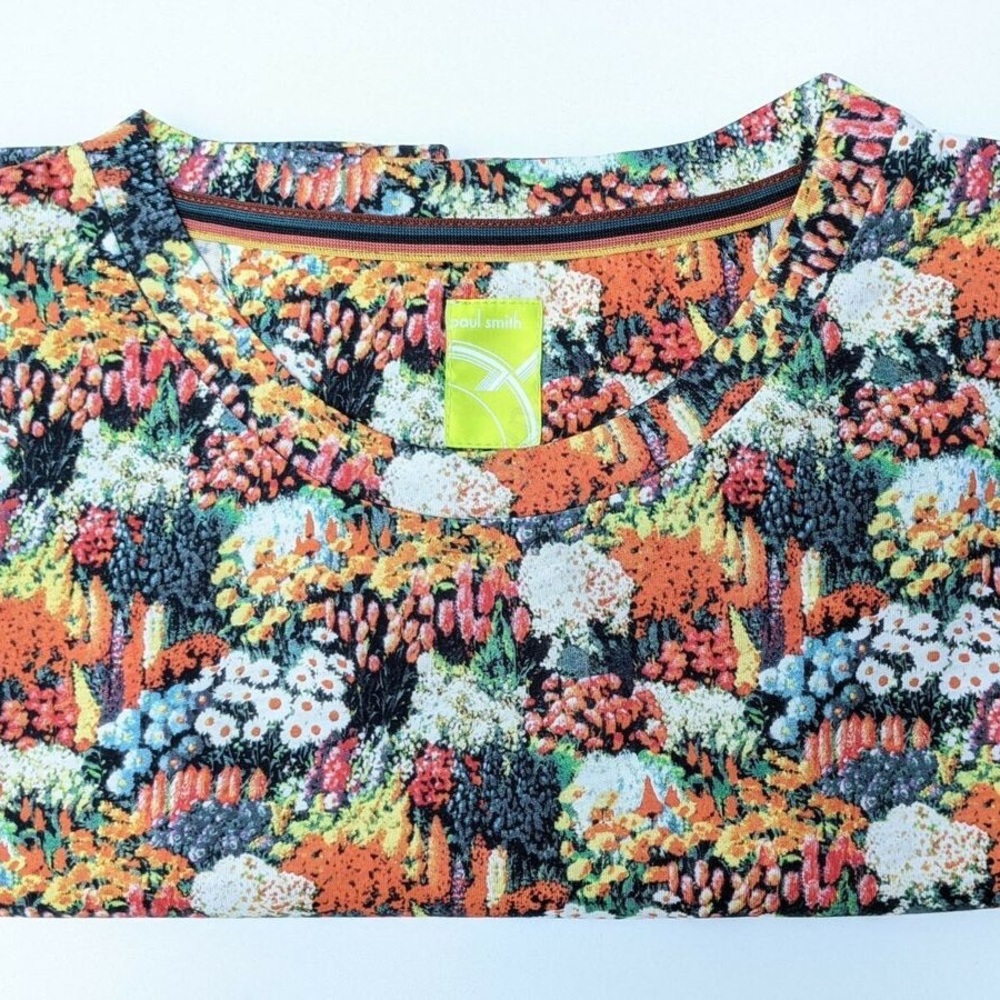 Paul Smith Men's T-shirt 50th Anniversary Multicolour Floral Seed Packet Print L